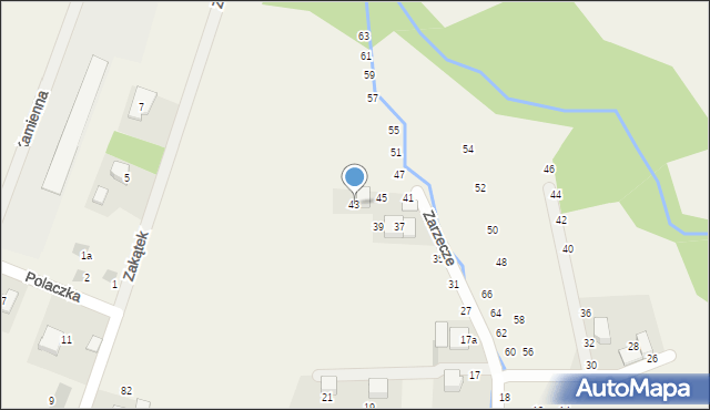Rudawa, Zarzecze, 43, mapa Rudawa