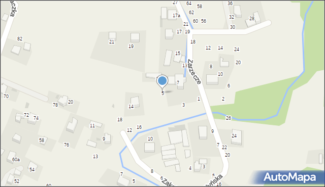 Rudawa, Zarzecze, 5, mapa Rudawa