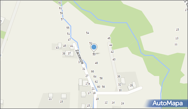 Rudawa, Zarzecze, 50, mapa Rudawa