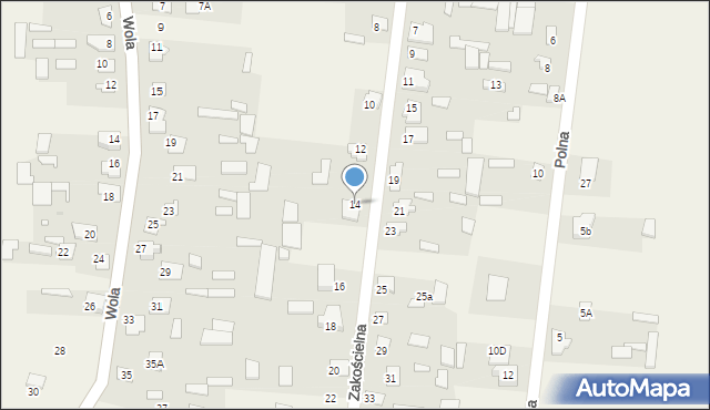 Rudka, Zakościelna, 14, mapa Rudka