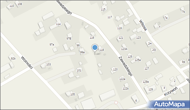 Rudołtowice, Zawadzkiego Aleksandra, gen., 120, mapa Rudołtowice