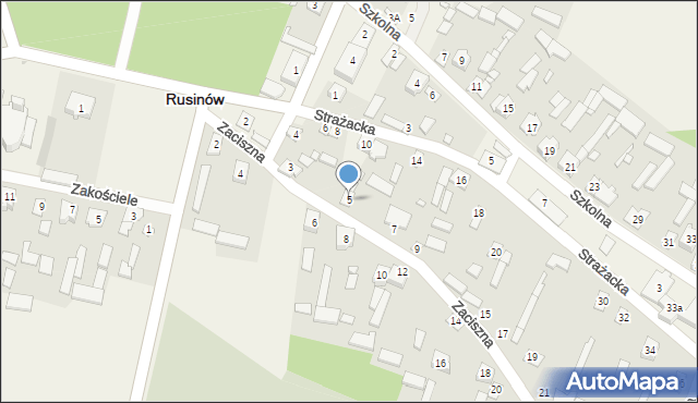 Rusinów, Zaciszna, 5, mapa Rusinów