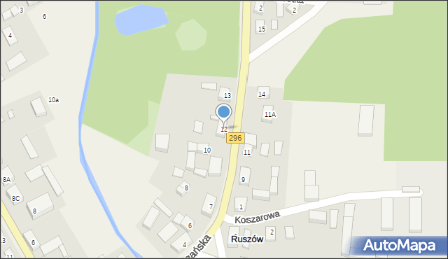 Ruszów, Żagańska, 12, mapa Ruszów