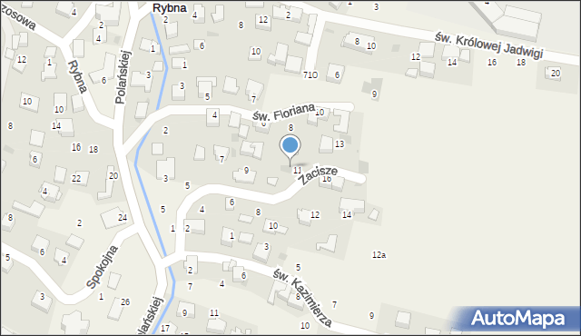 Rybna, Zacisze, 1, mapa Rybna