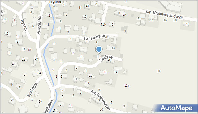 Rybna, Zacisze, 11, mapa Rybna