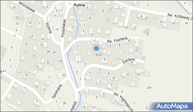 Rybna, Zacisze, 7, mapa Rybna