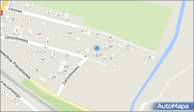 Rybnik, Zamysłowska, 21, mapa Rybnika