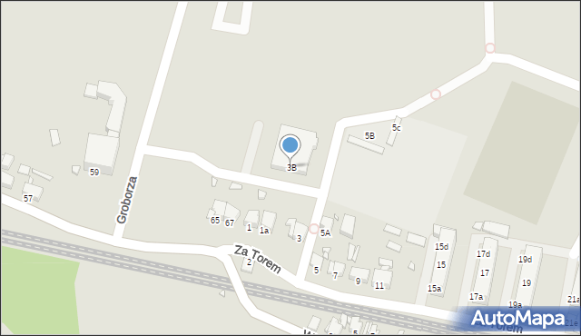 Rybnik, Za Torem, 3B, mapa Rybnika