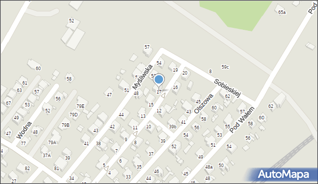 Rybnik, Zajęcza, 17, mapa Rybnika