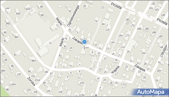 Rybnik, Zakątek, 6, mapa Rybnika