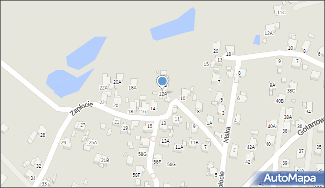 Rybnik, Zapłocie, 12A, mapa Rybnika