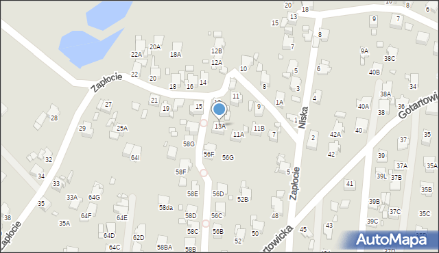 Rybnik, Zapłocie, 13A, mapa Rybnika