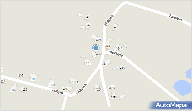 Rybnik, Zapłocie, 42J, mapa Rybnika