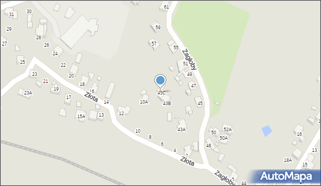 Rybnik, Zagłoby Jana Onufrego, 43C, mapa Rybnika