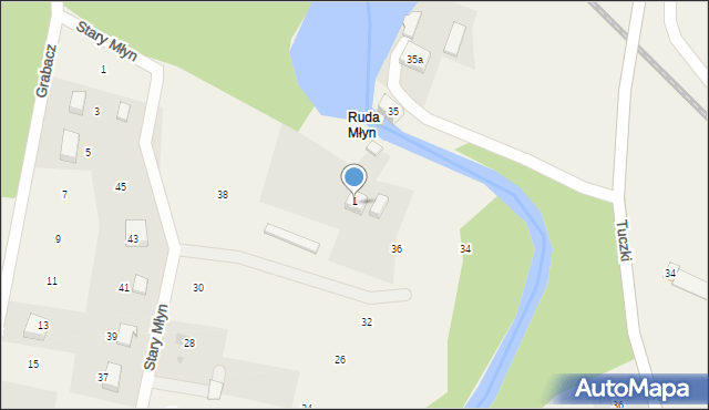 Rybno, Zarybińska, 13, mapa Rybno