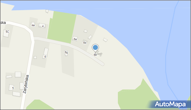 Rybno, Zarybińska, 6d, mapa Rybno