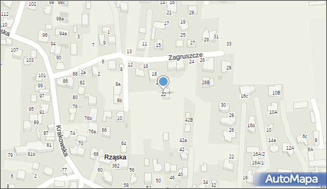 Rząska, Zagruszcze, 22, mapa Rząska