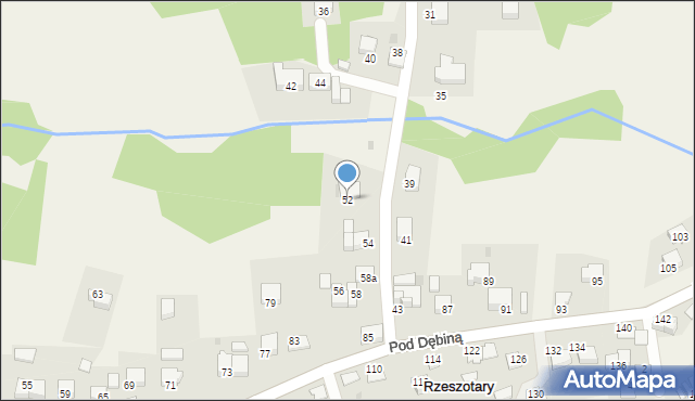 Rzeszotary, Zarzecze, 52, mapa Rzeszotary