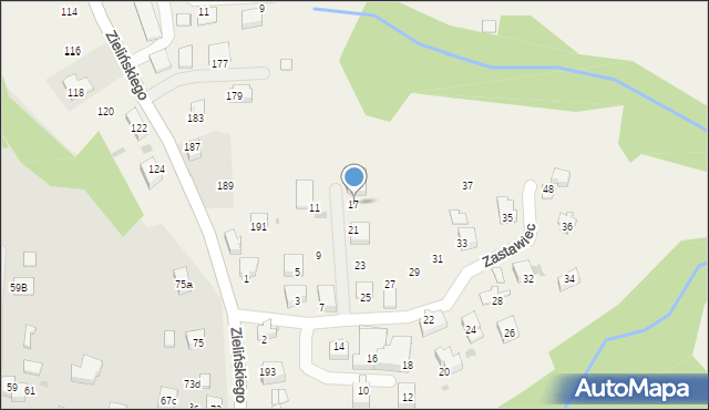 Rzeszotary, Zastawiec, 17, mapa Rzeszotary