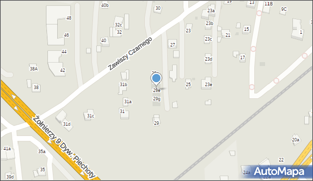 Rzeszów, Zawiszy Czarnego, 29e, mapa Rzeszów