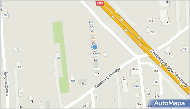 Rzeszów, Zawiszy Czarnego, 62h, mapa Rzeszów