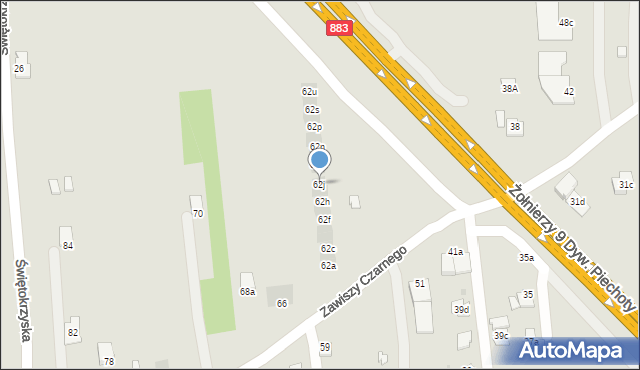 Rzeszów, Zawiszy Czarnego, 62j, mapa Rzeszów