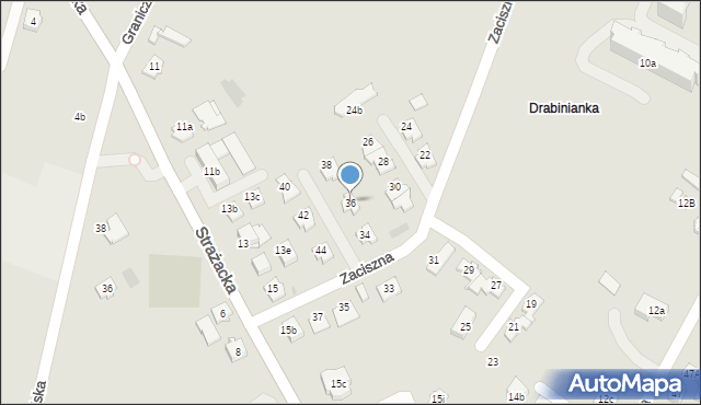 Rzeszów, Zaciszna, 36, mapa Rzeszów