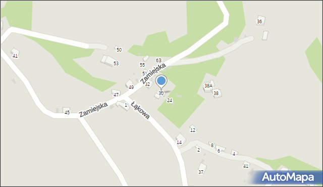 Sandomierz, Zamiejska, 30, mapa Sandomierza