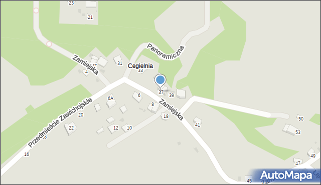 Sandomierz, Zamiejska, 37, mapa Sandomierza