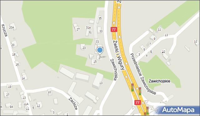 Sandomierz, Zawichojska, 17, mapa Sandomierza