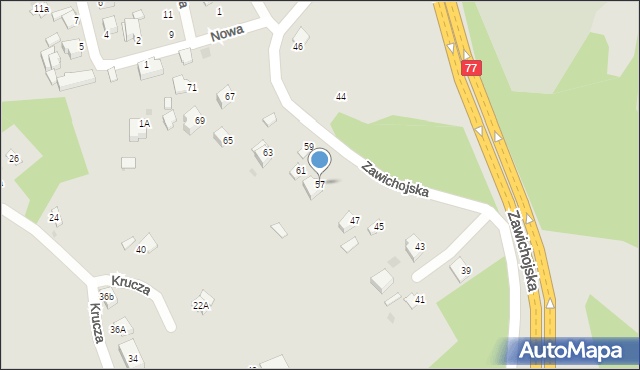 Sandomierz, Zawichojska, 57, mapa Sandomierza