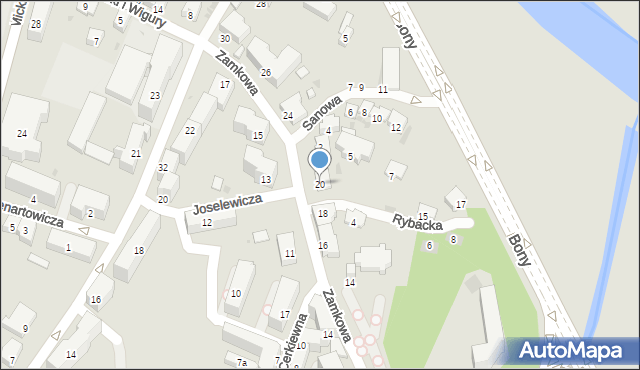 Sanok, Zamkowa, 20, mapa Sanok