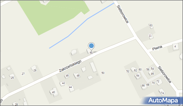 Sieborowice, Zakrzeńskiego Władysława, 51, mapa Sieborowice