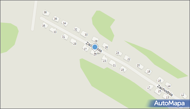 Siedlce, Zachodnia, 25, mapa Siedlce