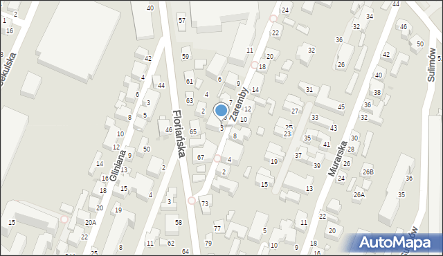 Siedlce, Zaremby Feliksa, 3, mapa Siedlce