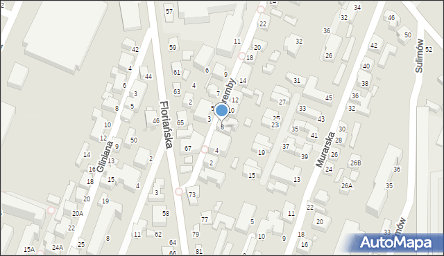 Siedlce, Zaremby Feliksa, 8, mapa Siedlce