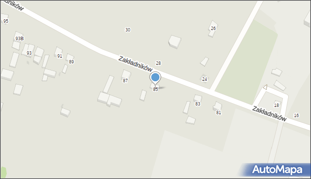 Sieradz, Zakładników, 85, mapa Sieradz