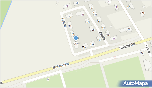 Sierosław, Zakole, 25A, mapa Sierosław