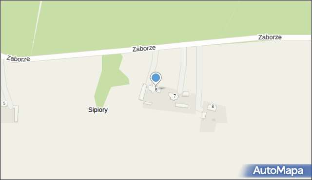 Sipiory, Zaborze, 6, mapa Sipiory