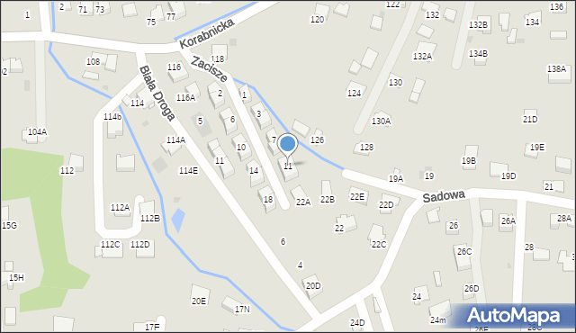 Skawina, Zacisze, 11, mapa Skawina