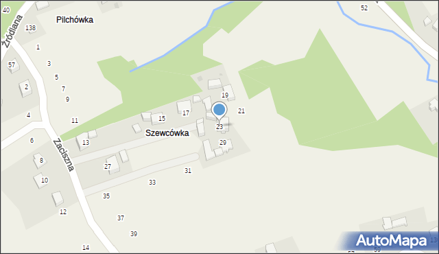 Skawinki, Zaciszna, 23, mapa Skawinki