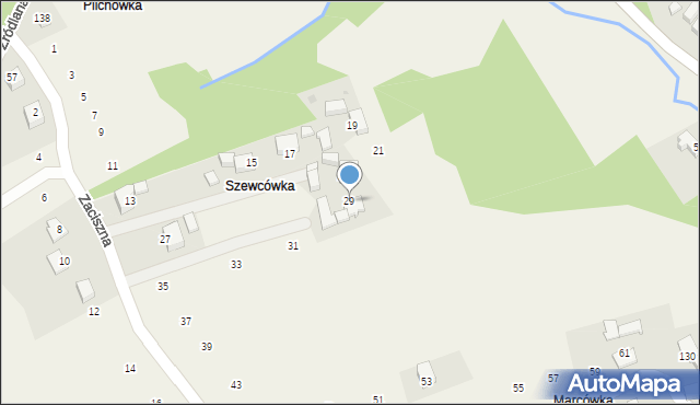 Skawinki, Zaciszna, 29, mapa Skawinki