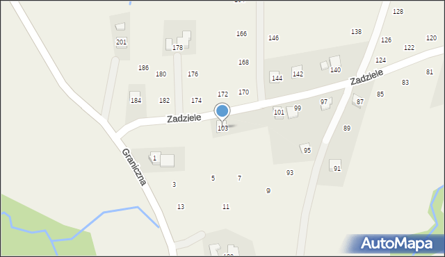 Skawinki, Zadziele, 103, mapa Skawinki