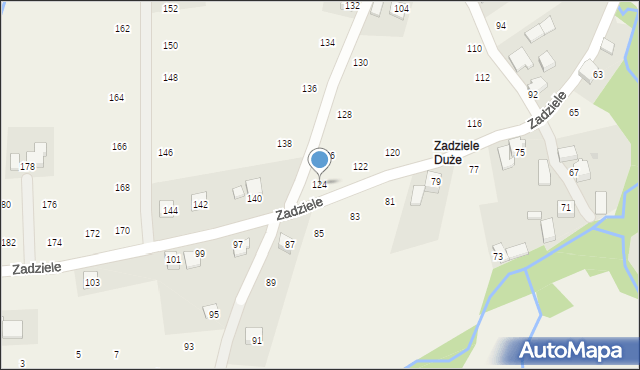 Skawinki, Zadziele, 124, mapa Skawinki