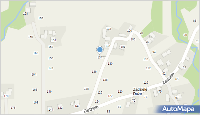 Skawinki, Zadziele, 134, mapa Skawinki