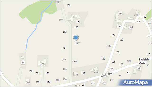 Skawinki, Zadziele, 148, mapa Skawinki