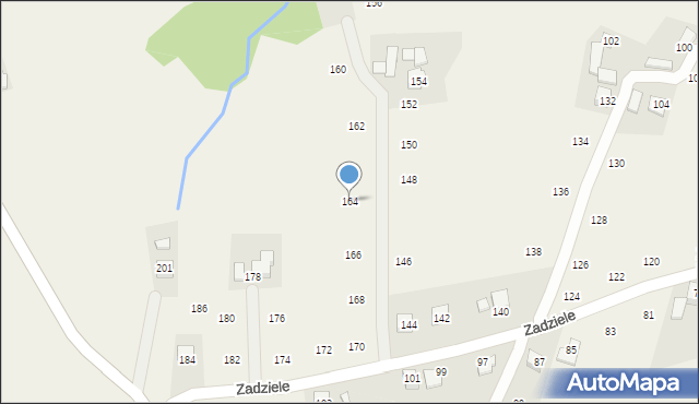 Skawinki, Zadziele, 164, mapa Skawinki