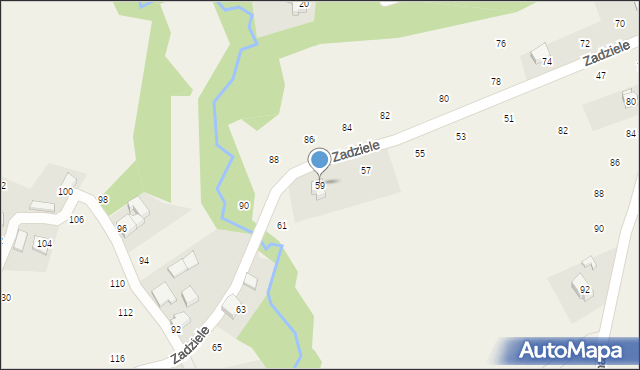 Skawinki, Zadziele, 59, mapa Skawinki