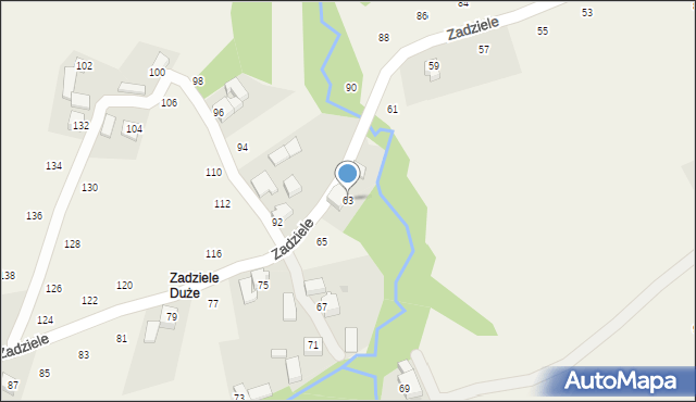 Skawinki, Zadziele, 63, mapa Skawinki