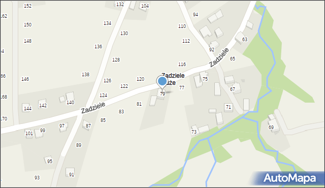 Skawinki, Zadziele, 79, mapa Skawinki